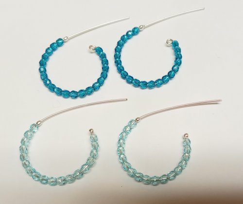 Judy Larson's Easy Beaded Post Hoop Earrings - , Contemporary Wire Jewelry, Beads, easy beaded post hoop earrings